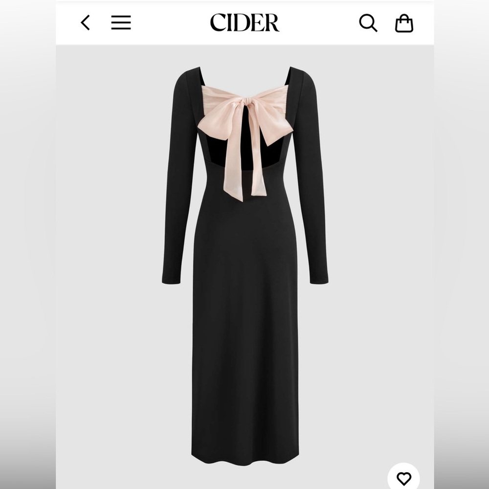 CIDER SQUARE NECK SOLID RUCHED BACK BOWKNOT MAXI DRESS NWT XSMALL